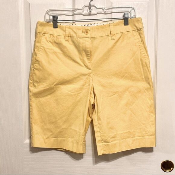 Talbots | Women’s Casual  Butter Yellow Stretch 10.5” Bermuda Shorts Size 8 - Picture 1 of 13